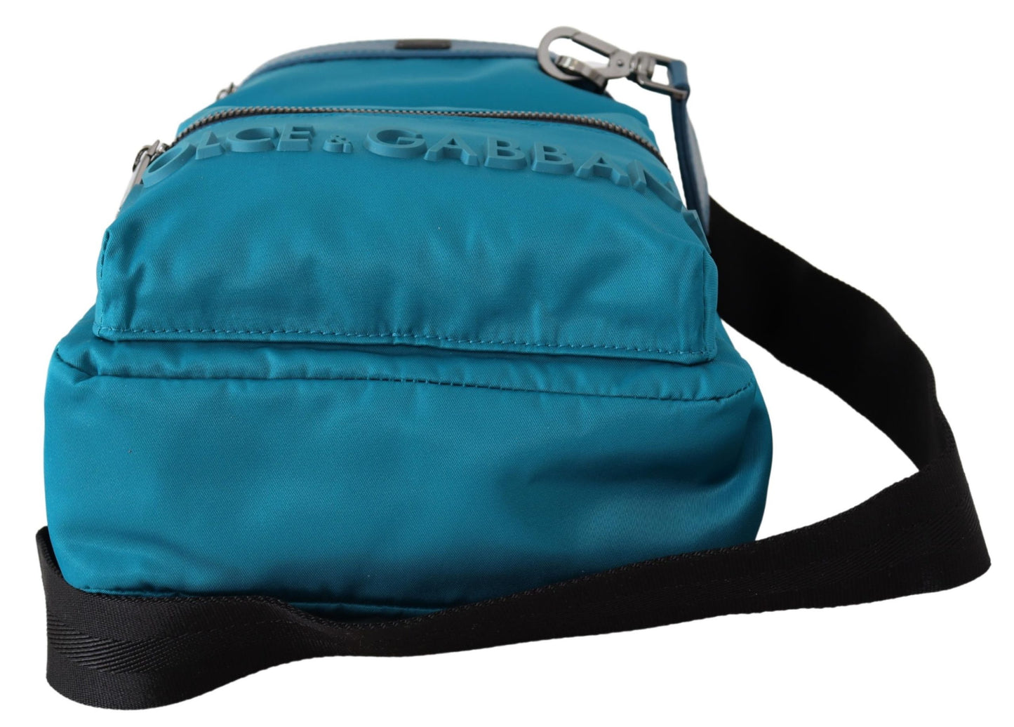 Blauer Nylon-Kreuzgurt Tasche mit Reißverschluss Borse