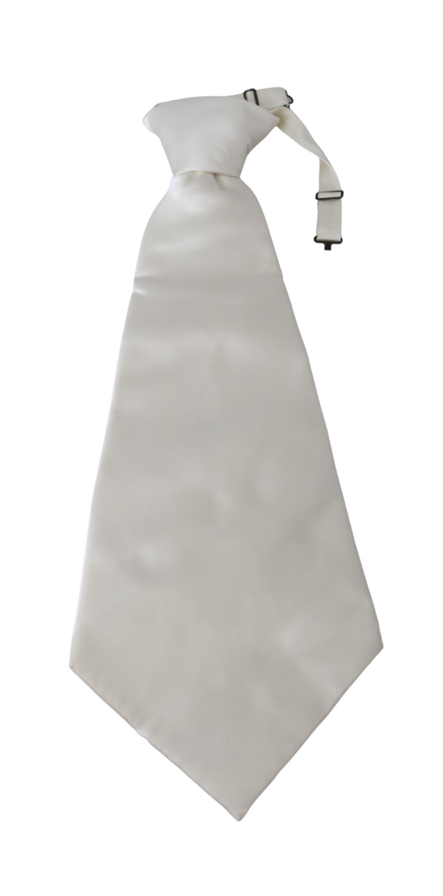 Weiße solide breite Herrenkrawatte 100% Seide