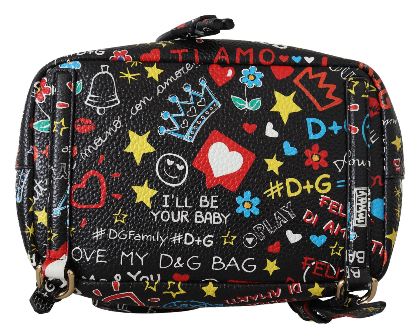 Schwarzes Leder Queen Love Rucksack Womens SICILY Portemonnaie