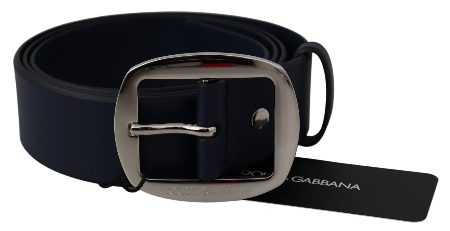 Blau Leder Silber Schnalle Cintura Gürtel