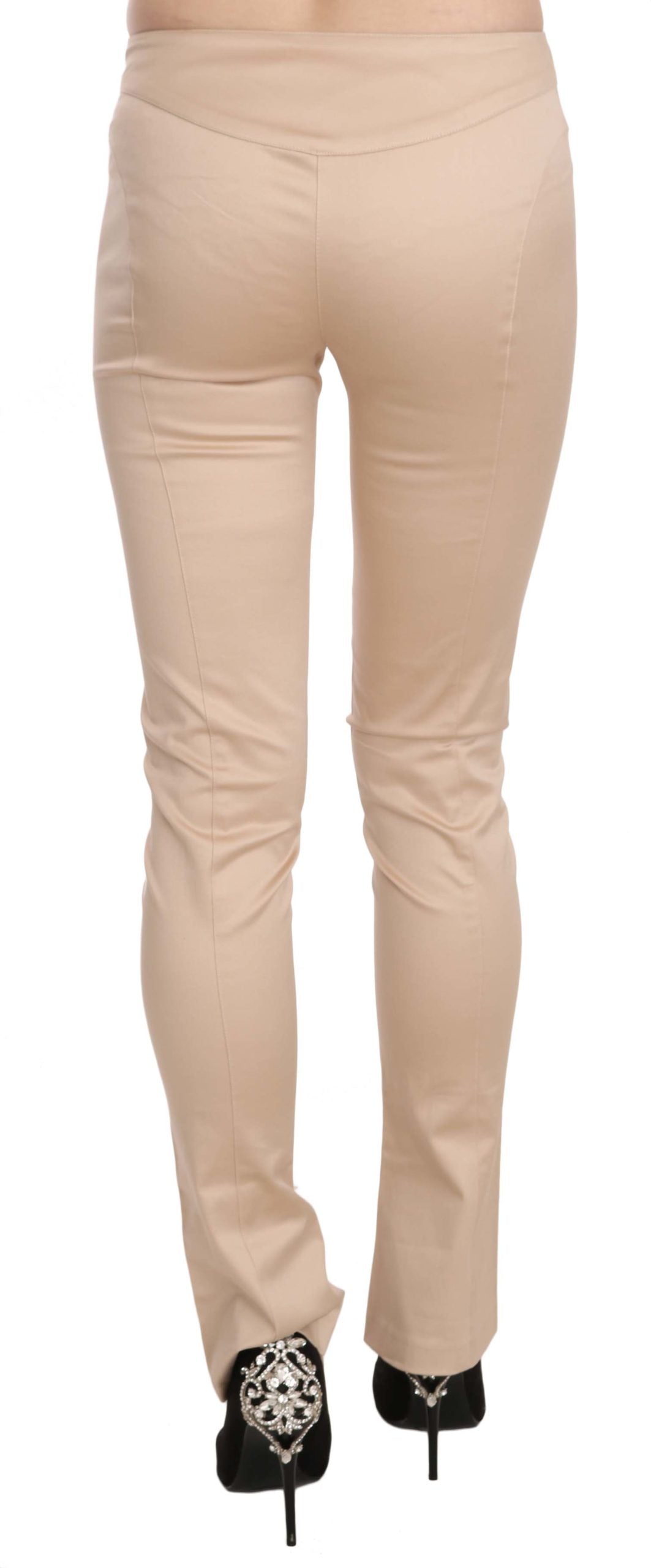 Creme Niedrige Taille Skinny Formal Hose Hose