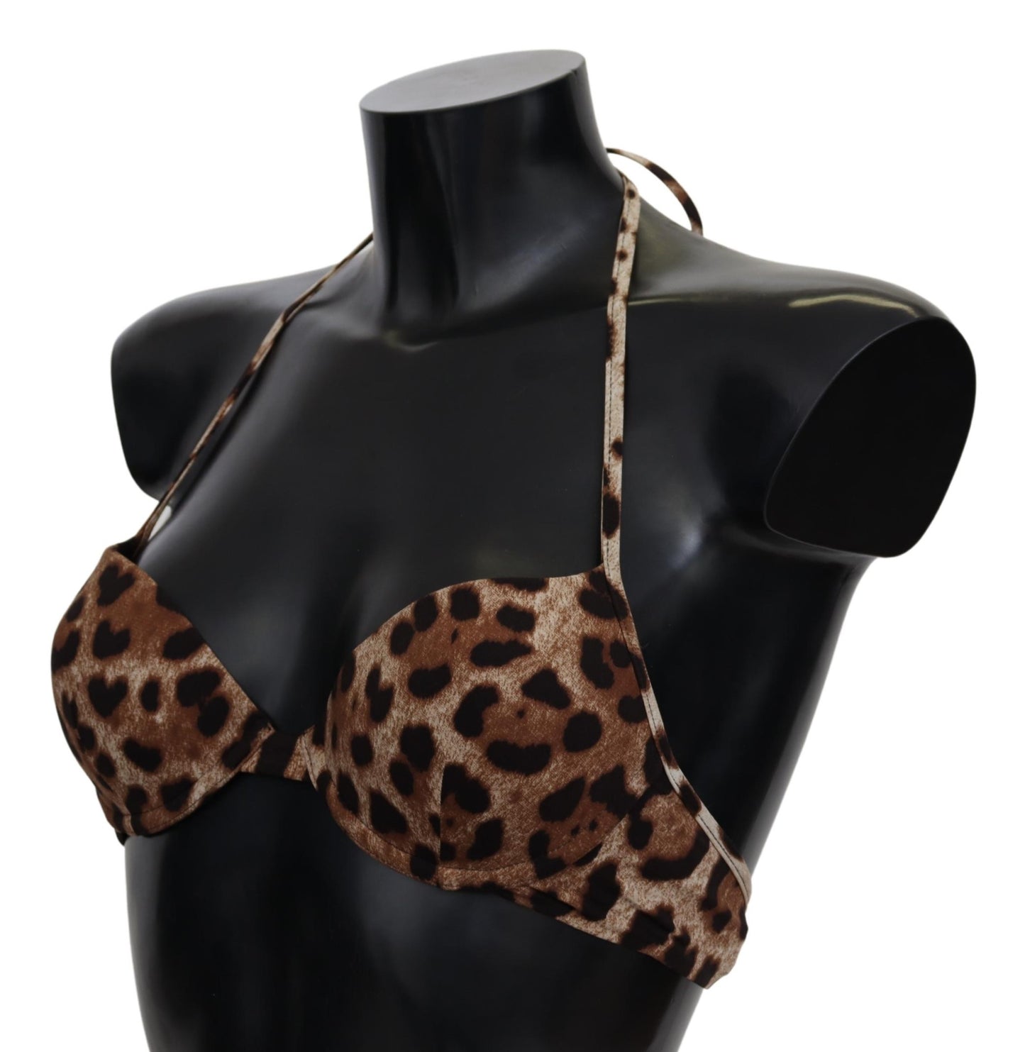 Brauner Leopardenprint Badeanzug Strandbekleidung Bikinioberteile