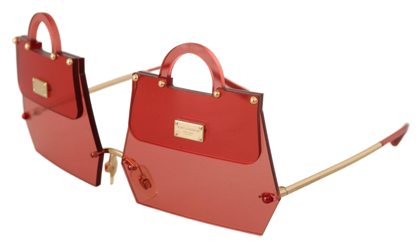 Transparente Rot-Gold-Metall SICILY BAG Transparente Sonnenbrille