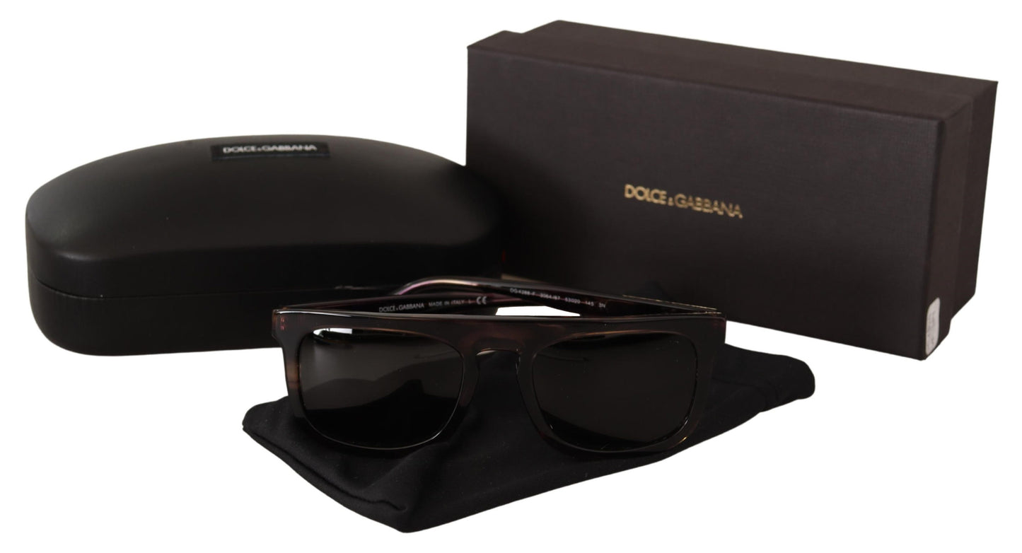 Dunkle Havanna Braune Gläser Quadratische Plastik Sonnenbrille