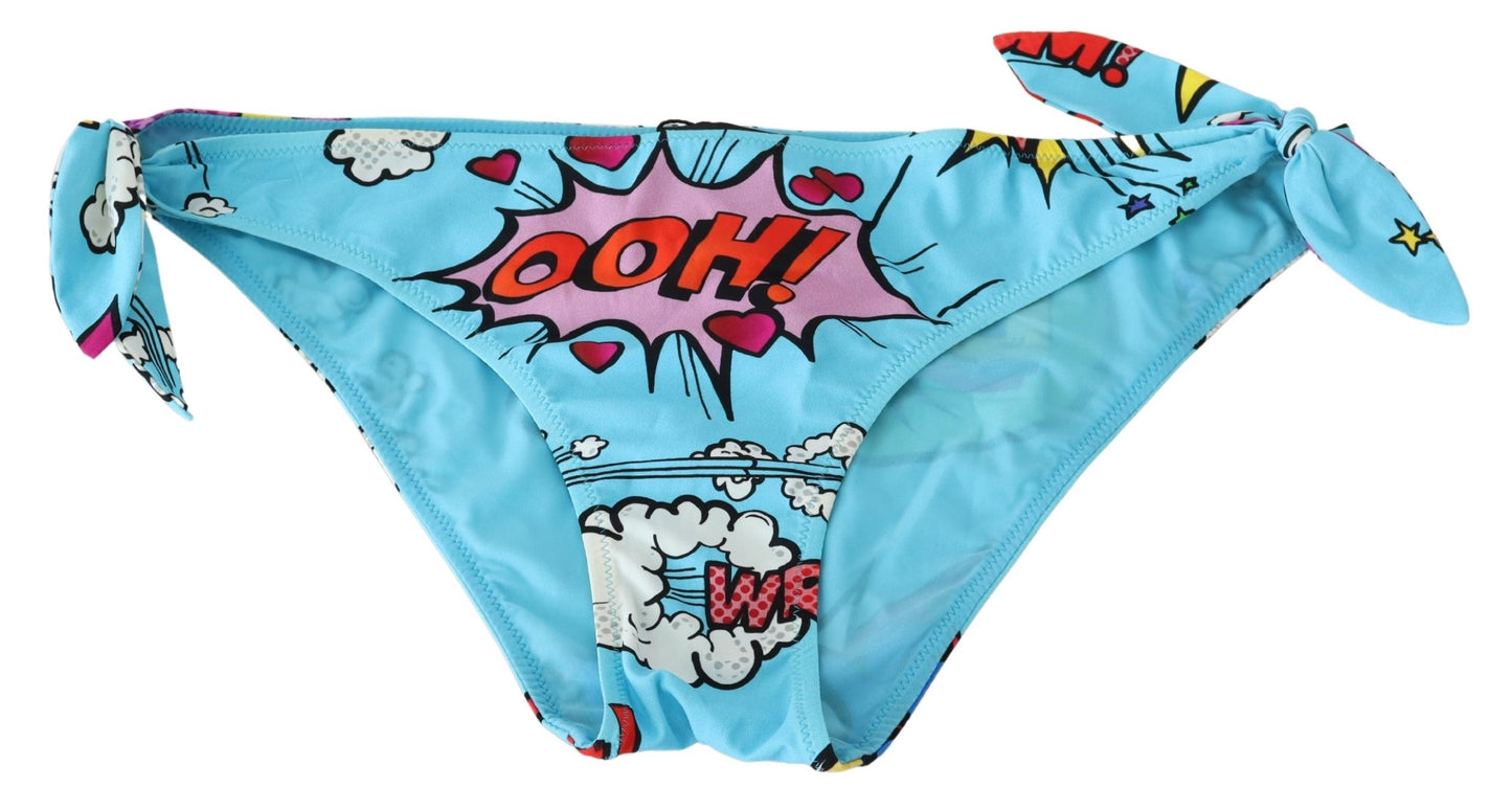 Blau Cartoon Print Badeanzug Beachwear Bikini Bottom
