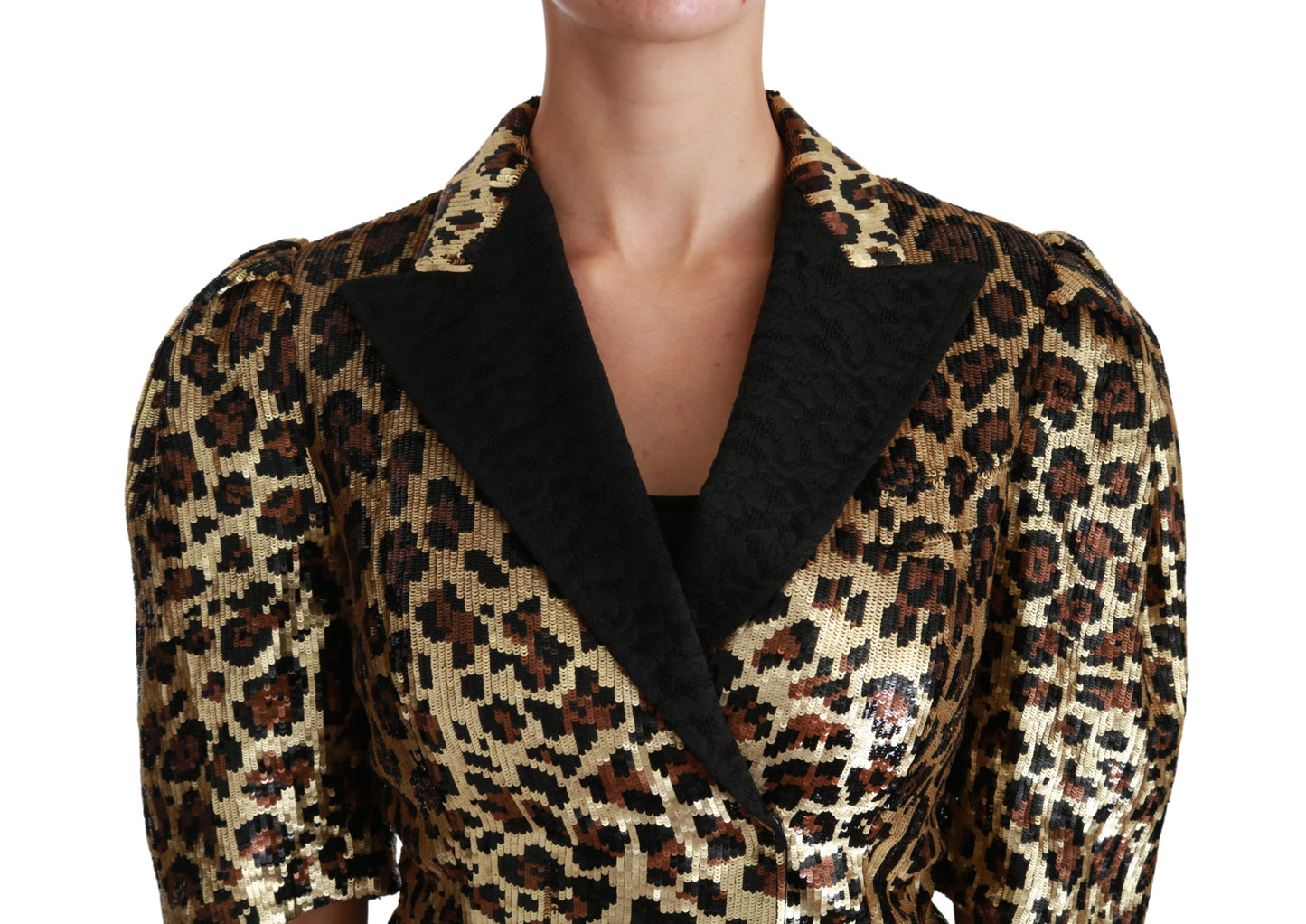 Blazer Gold Leopard Pailletten Jacke