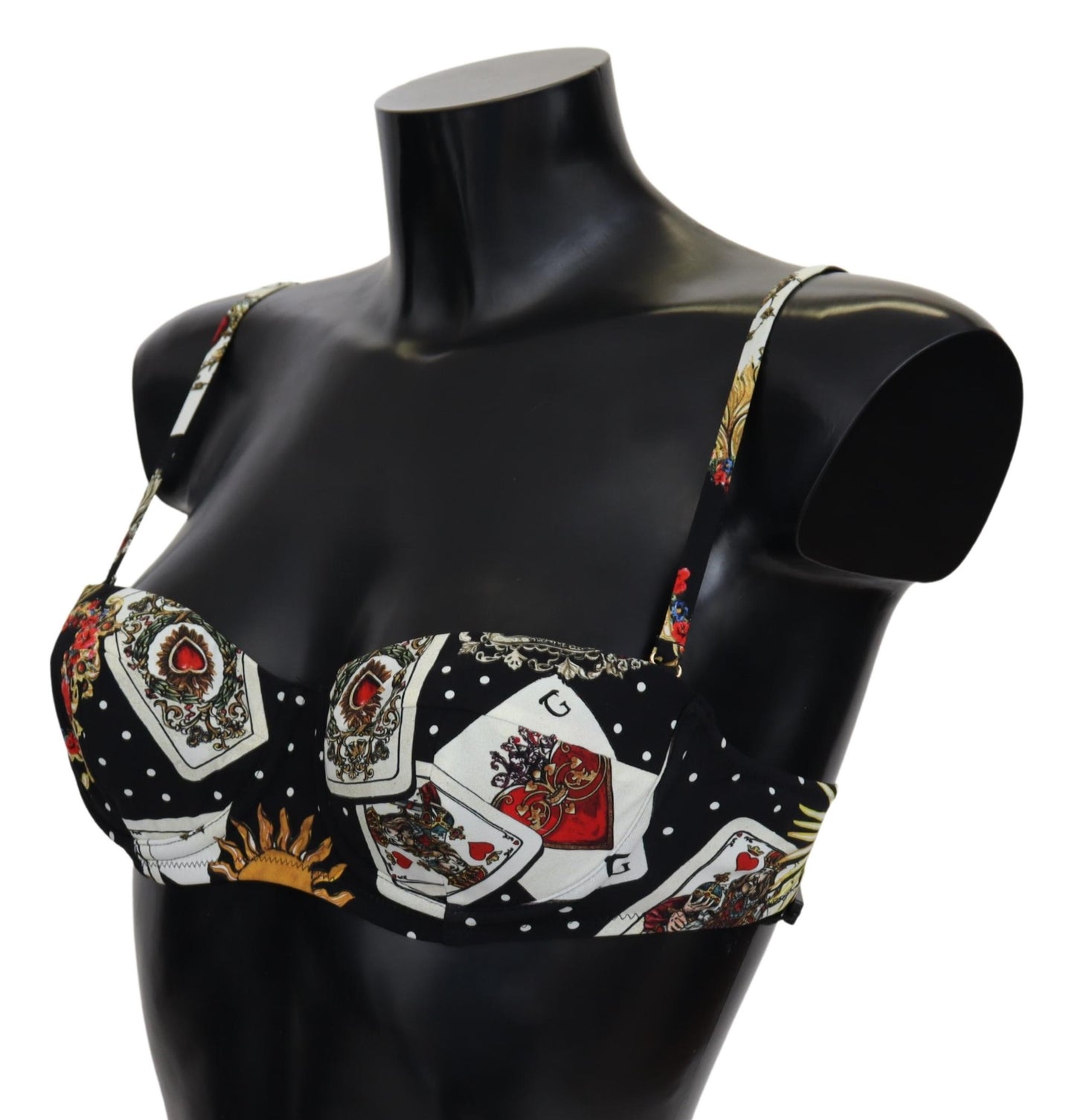 Black Card Deck Print Damen Bademode Bikini Tops