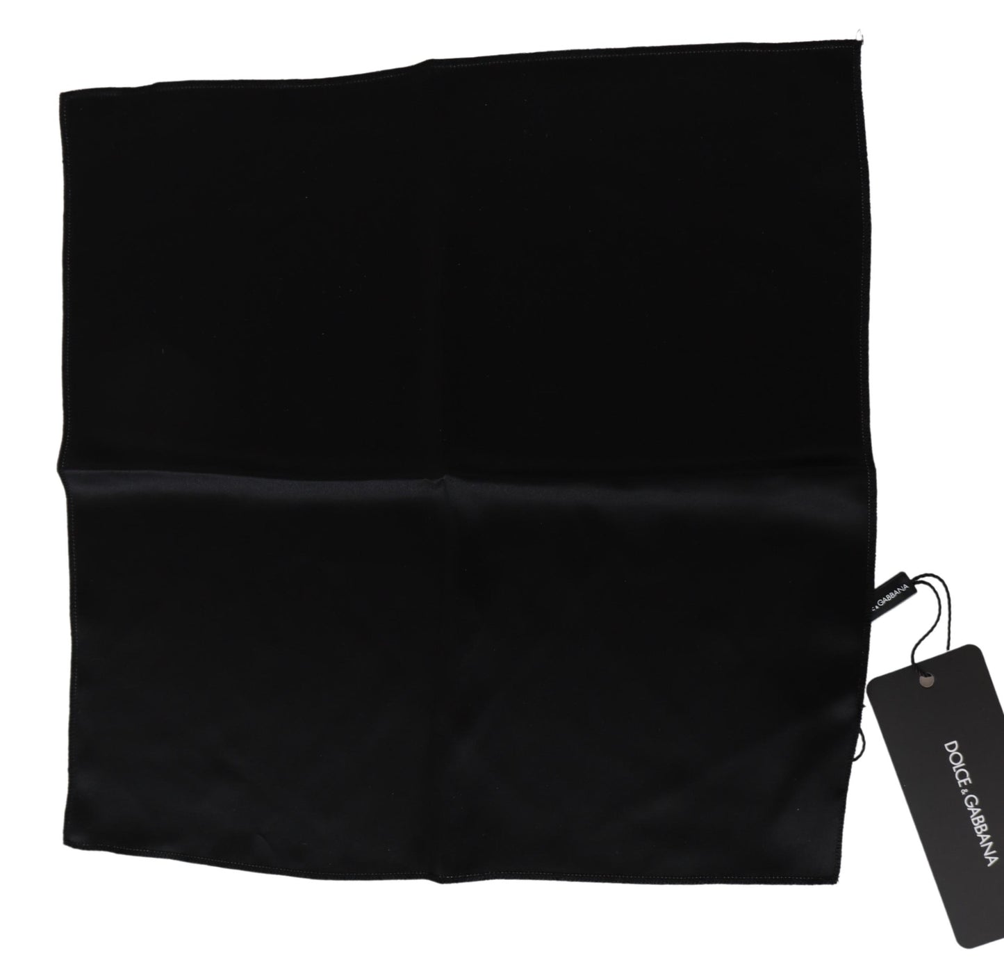 Solides schwarzes quadratisches Seidentaschentuch