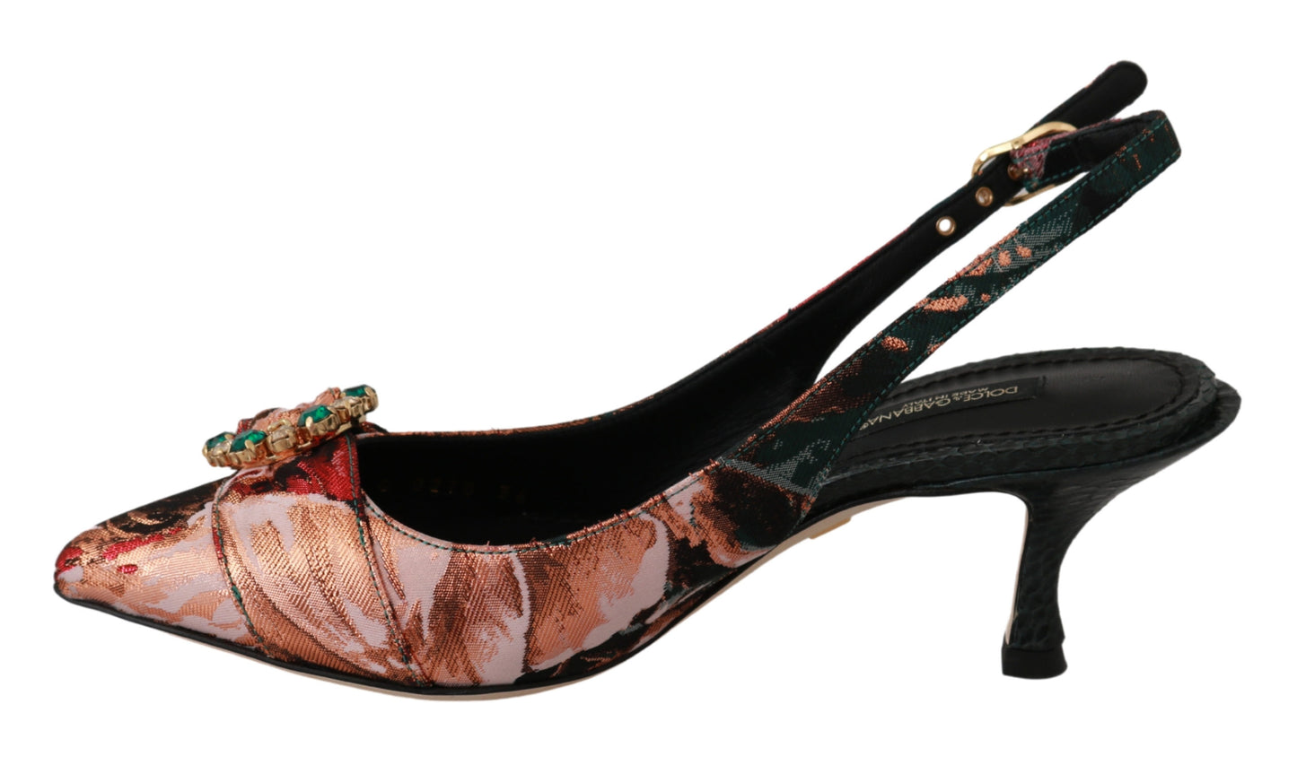 Slingbacks Multicolor Crystal Heels Schuhe