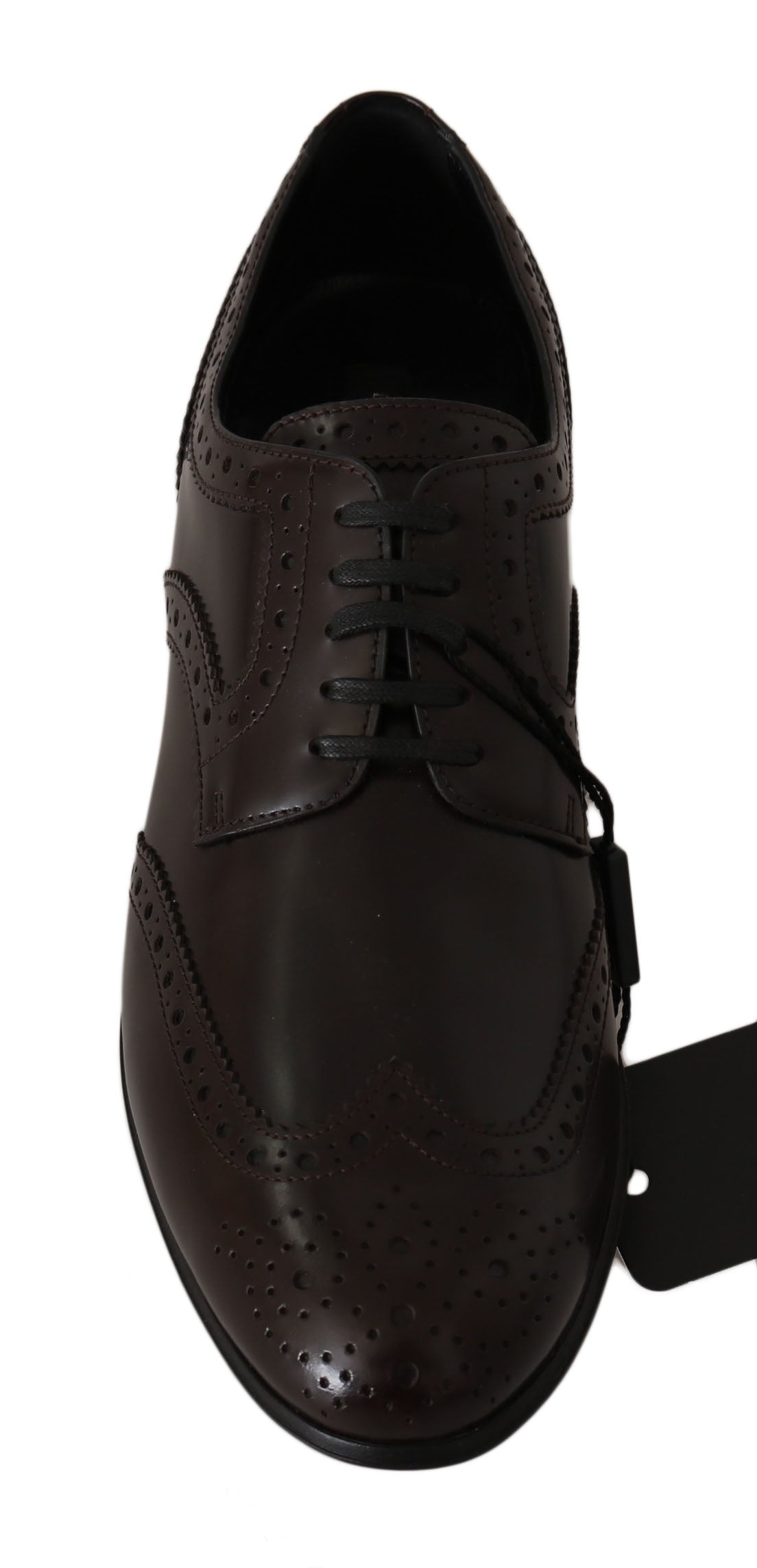 Braune Leder Broques Oxford Wingtip Schuhe