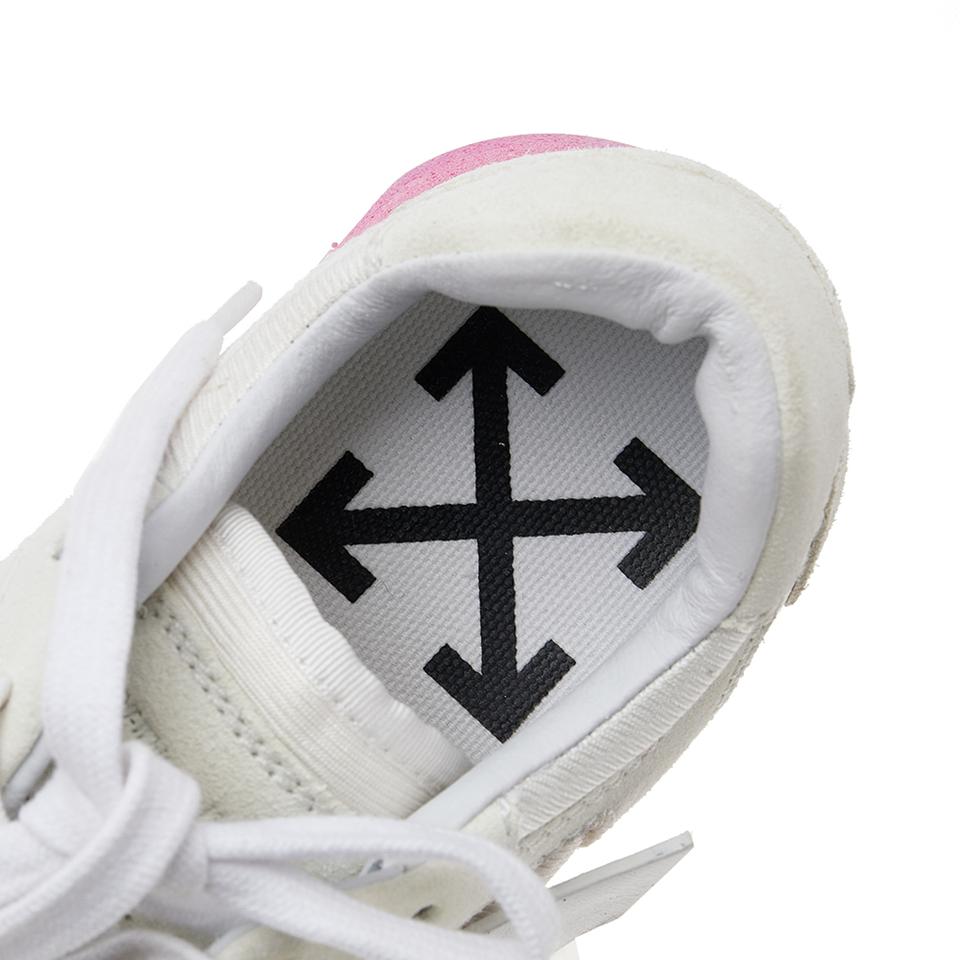 Weiß Rosa Wildleder & Polyamid Sneakers