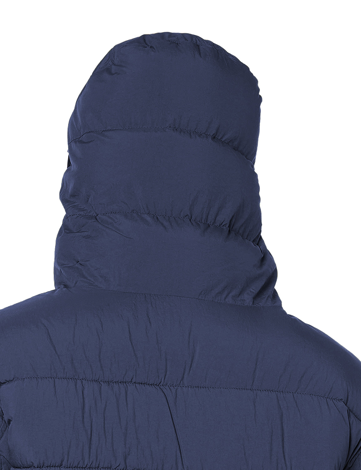 Blaue Polyamid-Daunen-Wendejacke