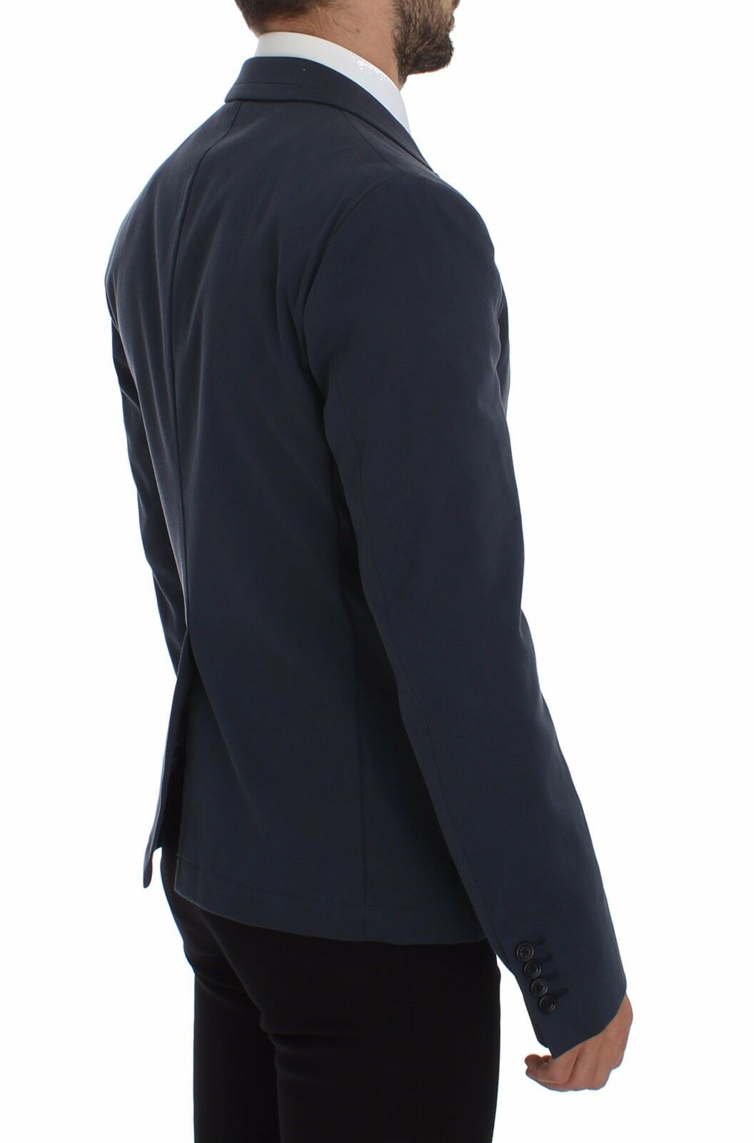Blauer Baumwoll-Stretch-Blazer