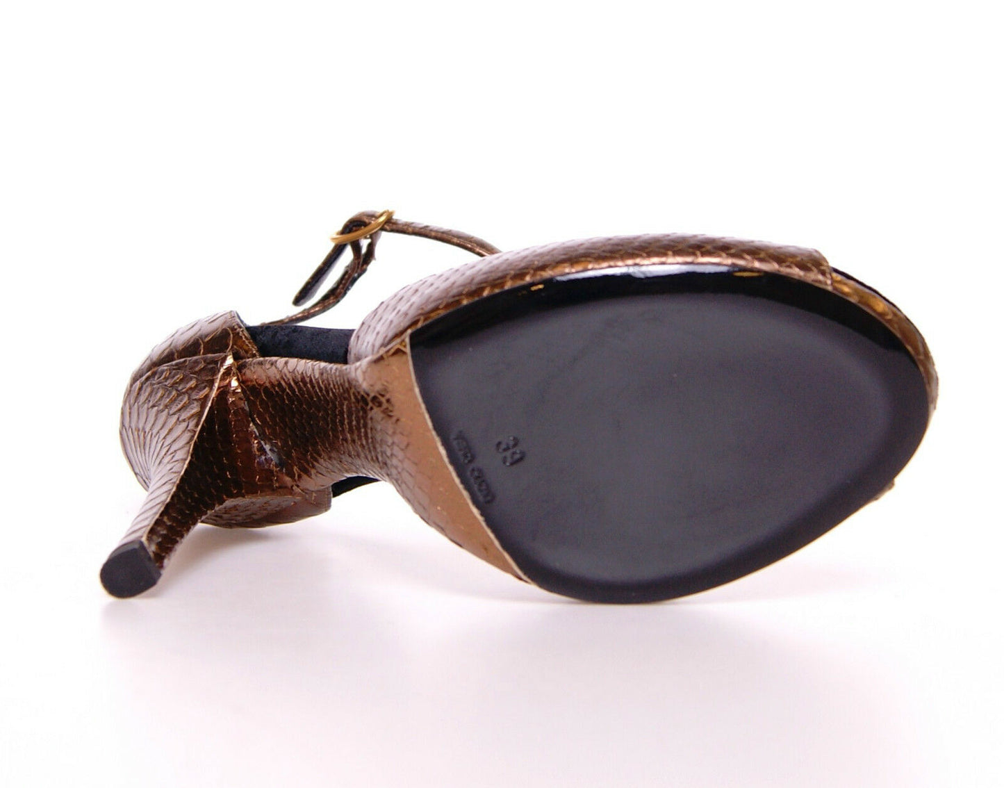 Bronze Leder Plateau Pumps Schuhe