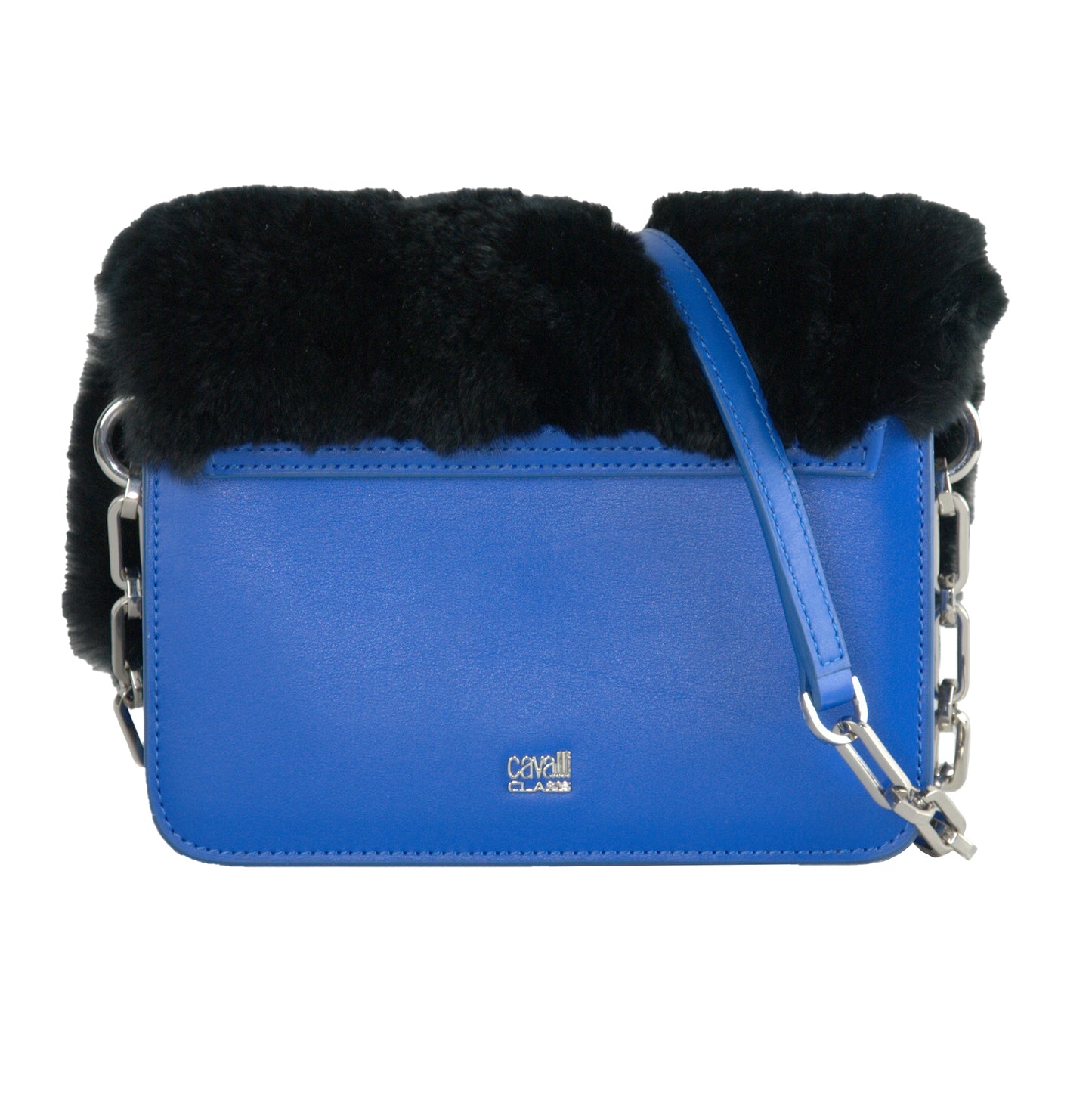 Blaue Leder & Pelz Milano Umhängetasche