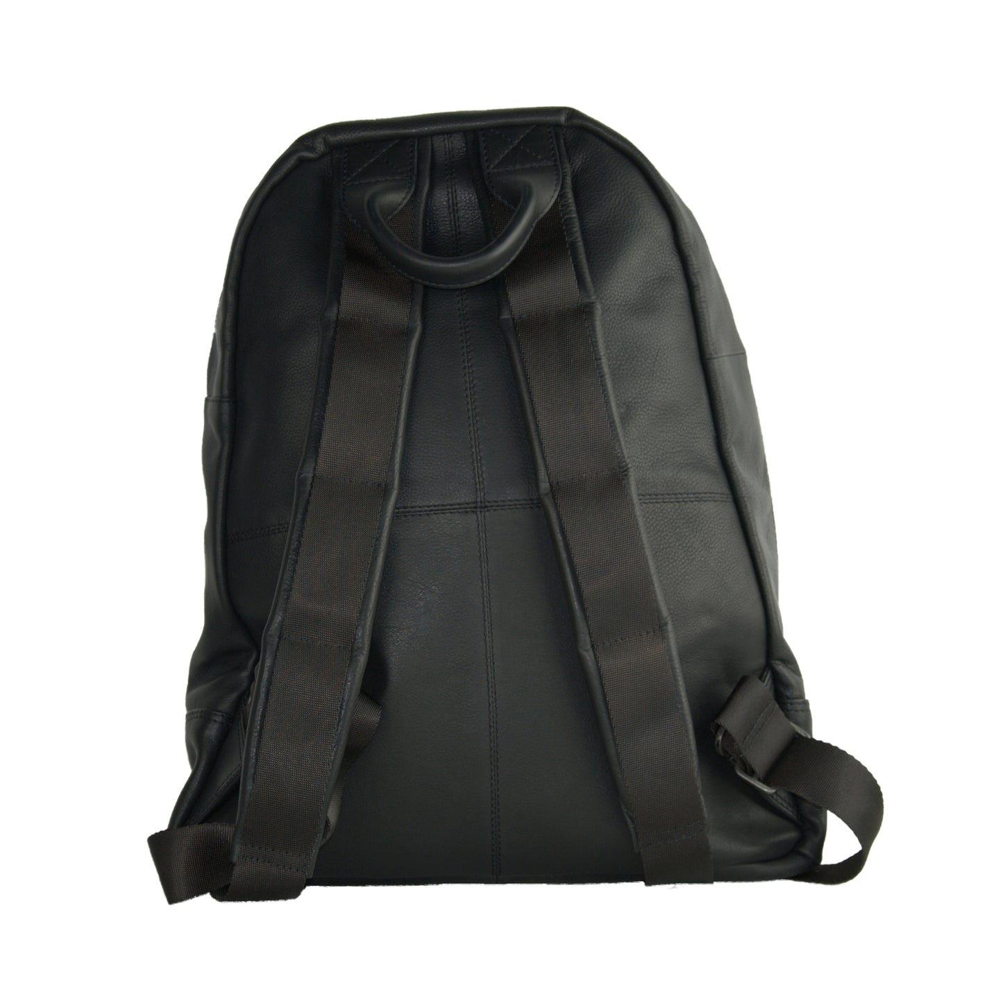 Schwarzer Rucksack aus weichem Leder mit Zip-Verschluss