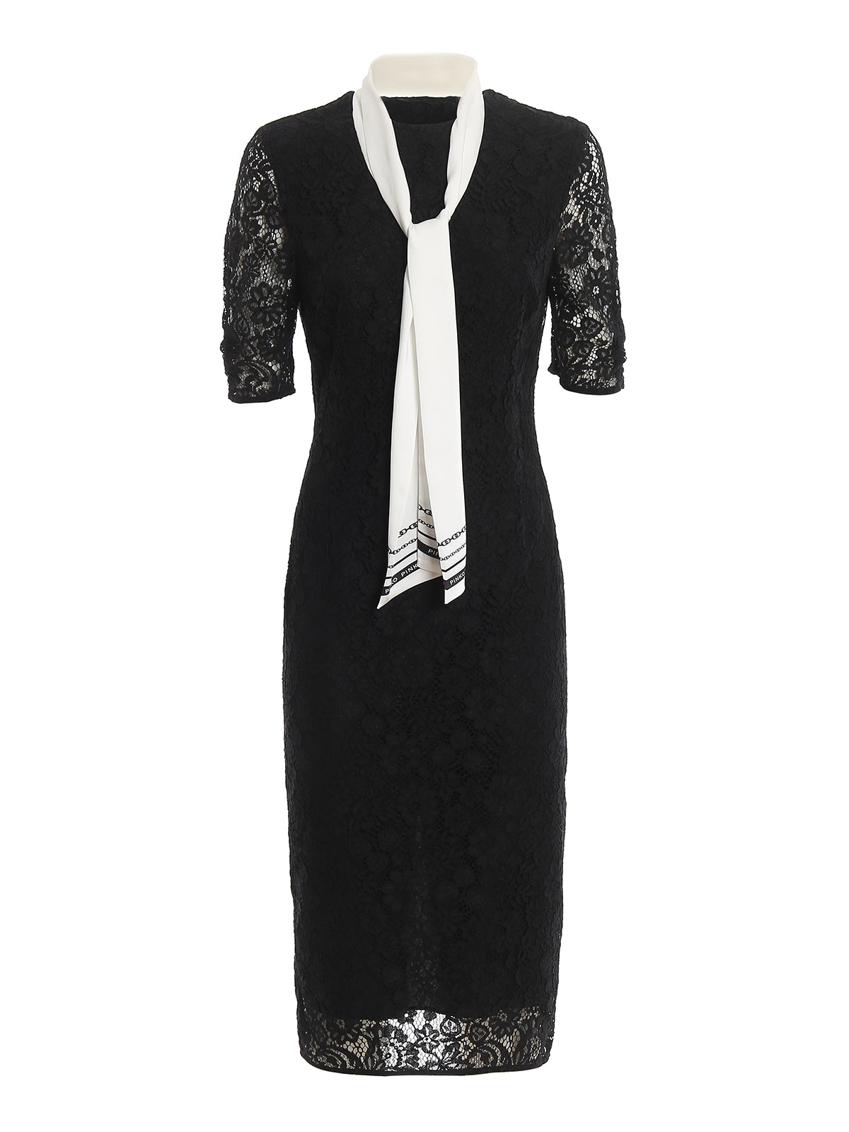 Schwarzes Kleid aus Polyamid, Viskose und Baumwolle