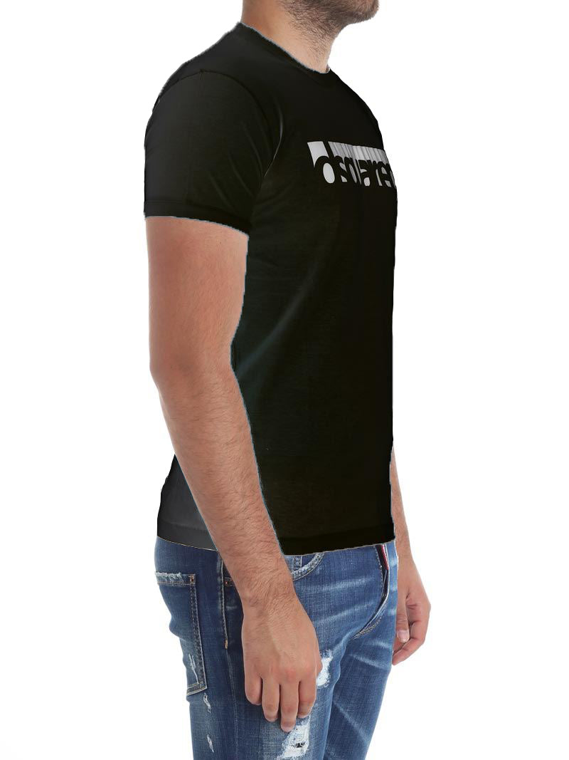 Schwarzes Dsquared2 T-Shirt mit Rundhalsausschnitt aus Baumwolle