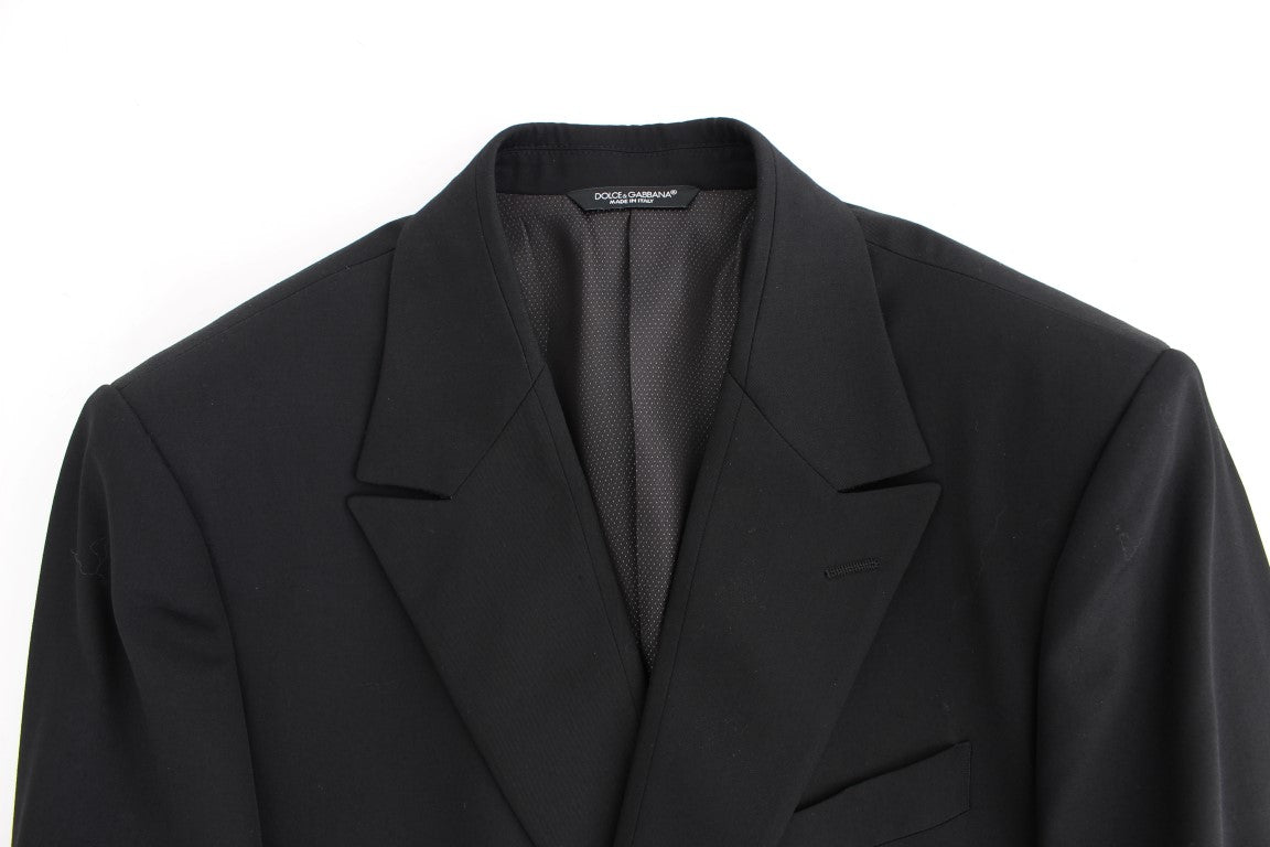 Schwarzer schmal geschnittener Wollblazer