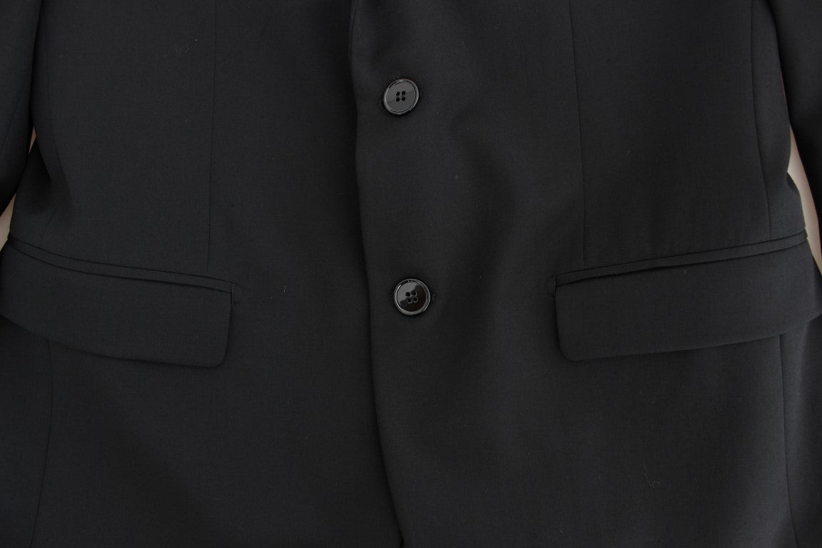 Schwarzer schmal geschnittener Wollblazer