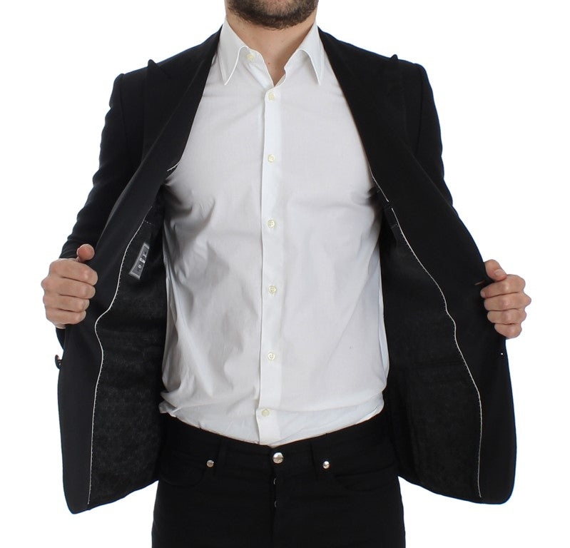 SICILIA Blazer aus schwarzer Wollseide