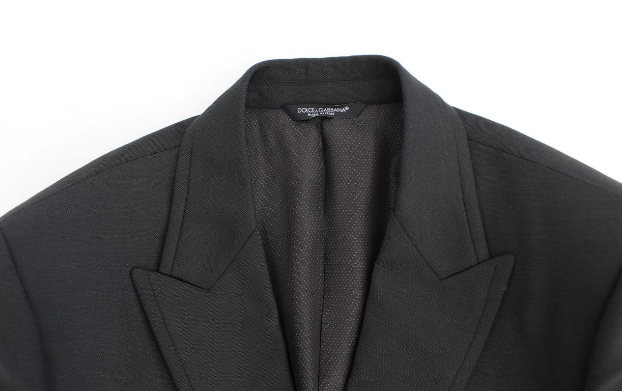 Schwarzer schmal geschnittener Wollblazer