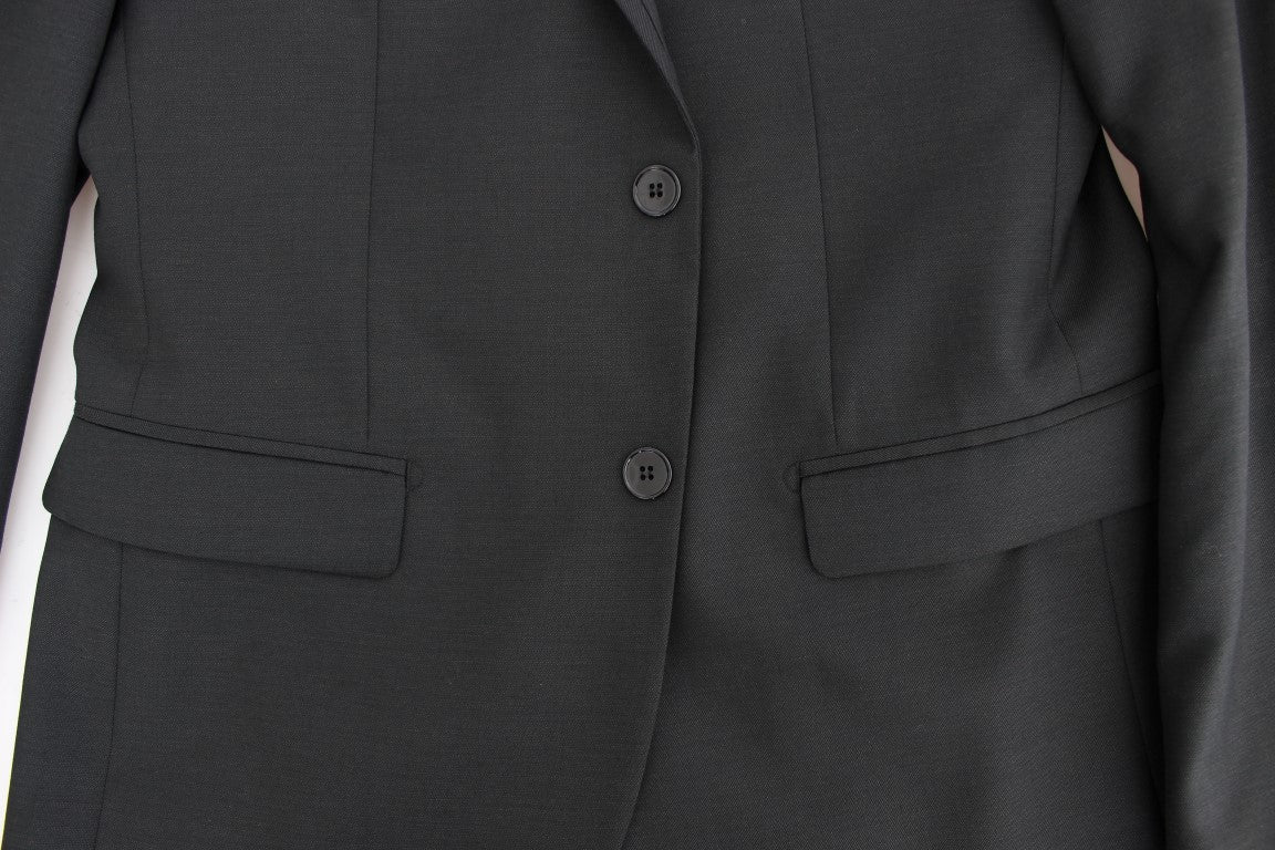 Schwarzer schmal geschnittener Wollblazer