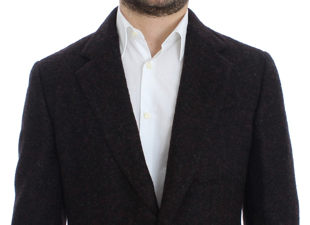 Bordeaux alpaga Zwei-Knopf-Blazer