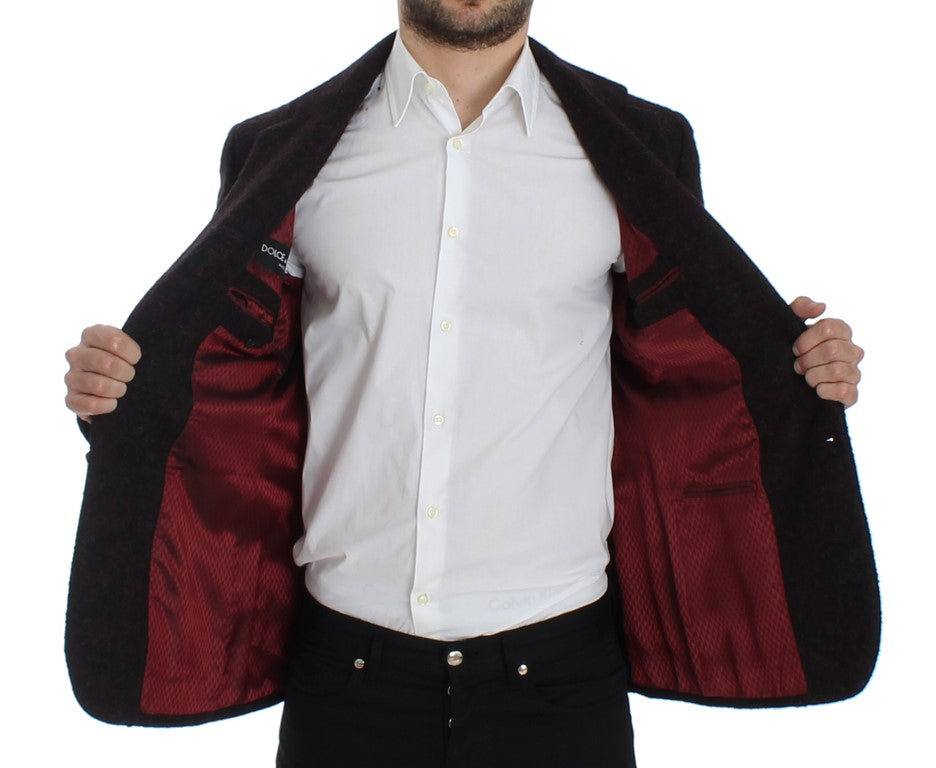 Bordeaux alpaga Zwei-Knopf-Blazer