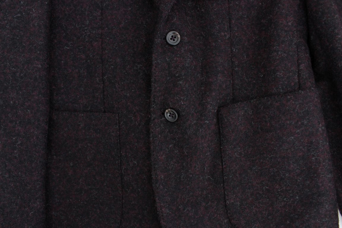 Bordeaux alpaga Zwei-Knopf-Blazer