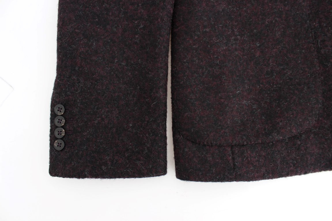 Bordeaux alpaga Zwei-Knopf-Blazer