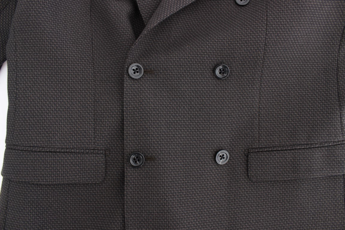 Brauner schmal geschnittener Wollblazer