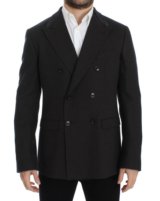 Brauner schmal geschnittener Wollblazer