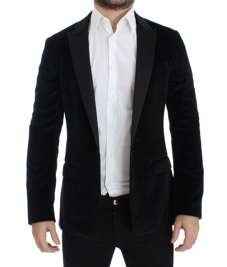 Schwarzer gestreifter schmaler MARTINI Blazer