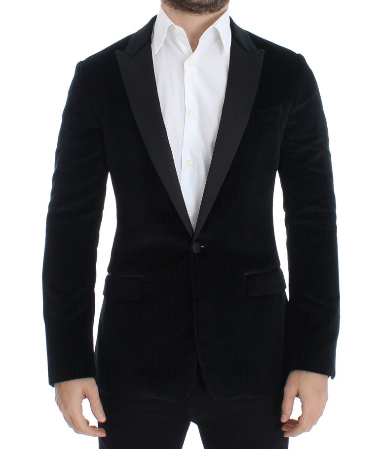 Schwarzer gestreifter schmaler MARTINI Blazer