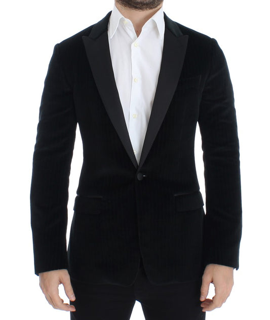 Schwarzer gestreifter schmaler MARTINI Blazer