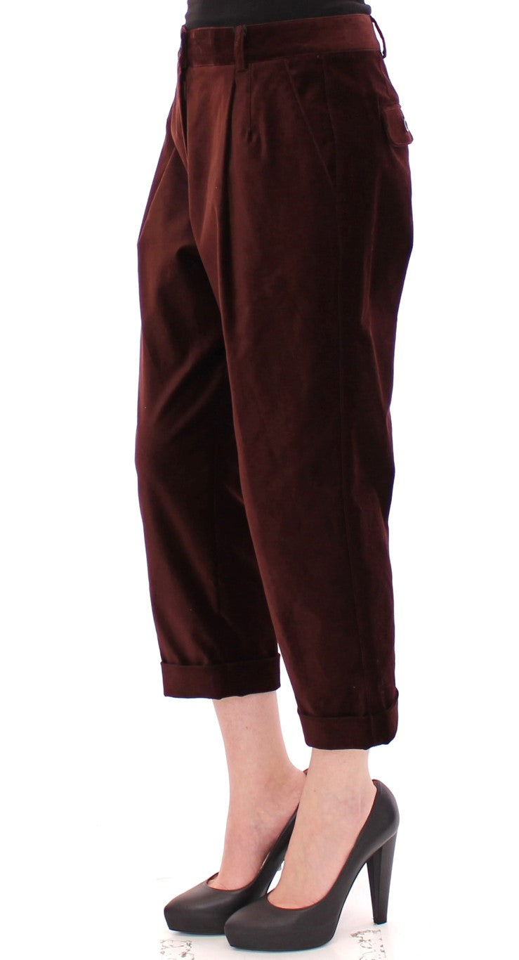 Braun Baumwolle Cropped Chinos Jeans Hosen