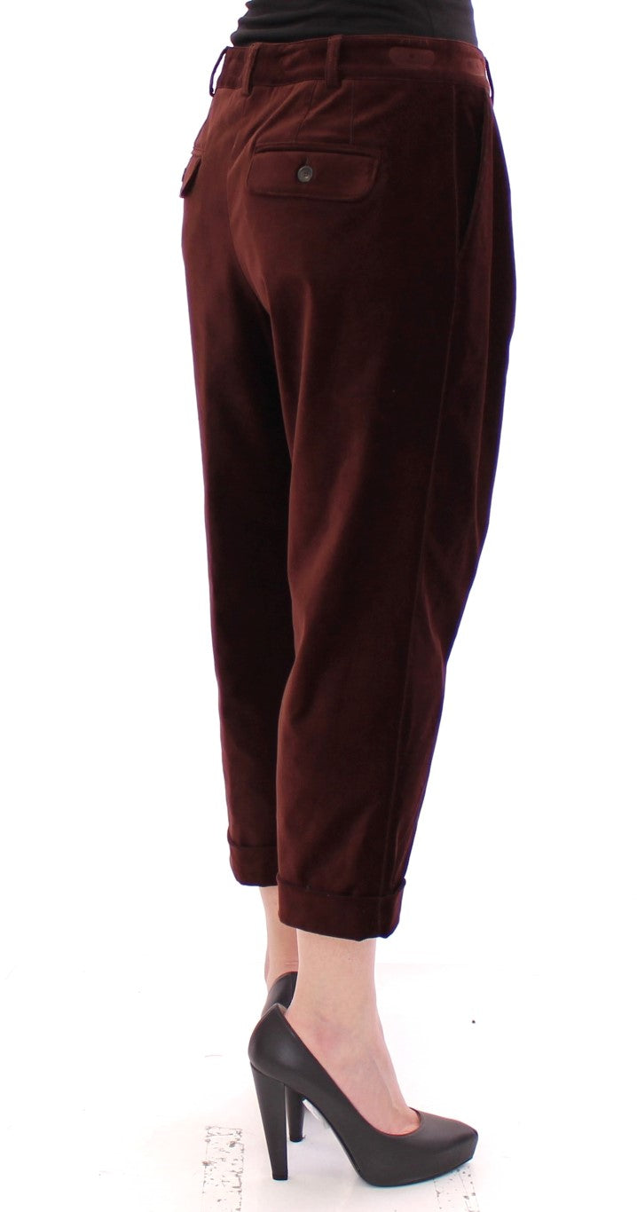 Braun Baumwolle Cropped Chinos Jeans Hosen