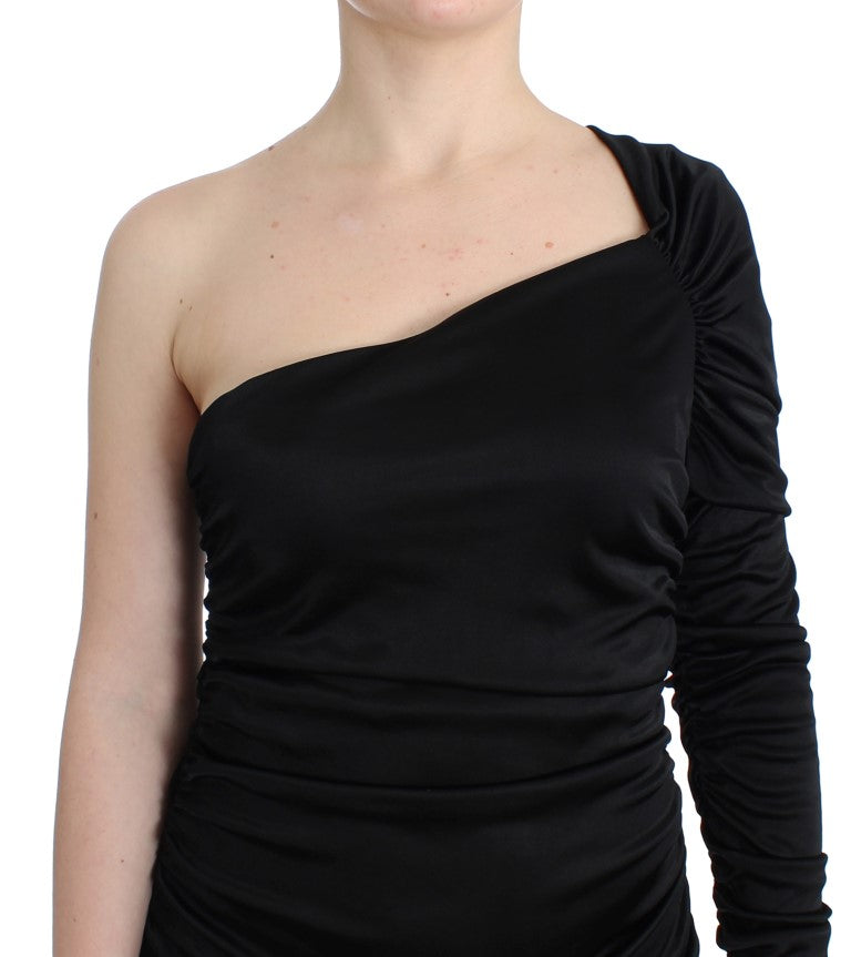 Schwarzes einärmeliges Bleistiftkleid