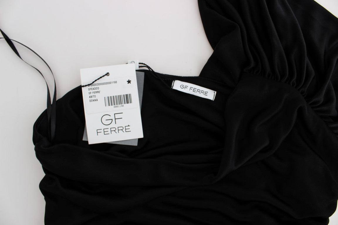 Schwarzes einärmeliges Bleistiftkleid