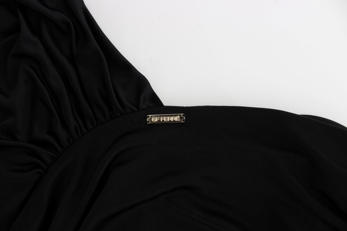 Schwarzes einärmeliges Bleistiftkleid