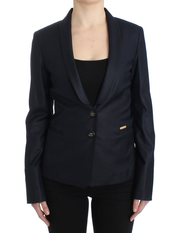 Schwarzer Anzug Reverskragen Blazer Jacke