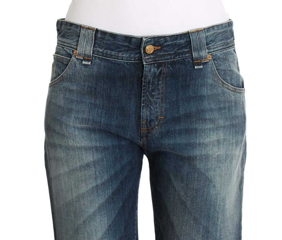 Blaue Waschung Relaxed Fit Cotton Stretch Denim Jeans