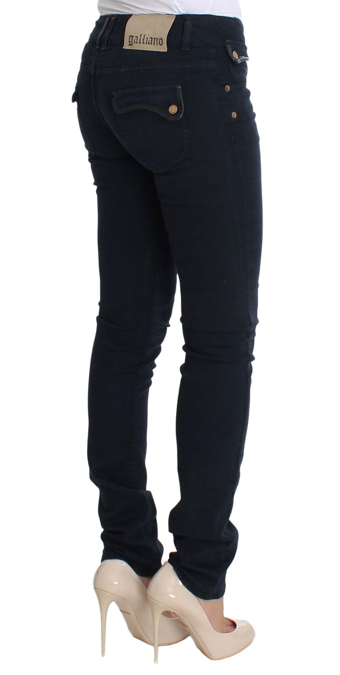 Blaue Slim Fit Baumwoll-Stretch-Denim-Jeans