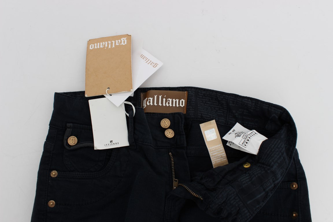 Blaue Slim Fit Baumwoll-Stretch-Denim-Jeans