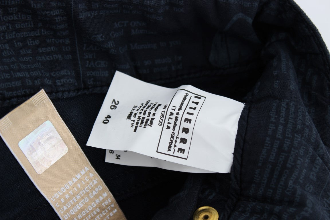 Blaue Slim Fit Baumwoll-Stretch-Denim-Jeans