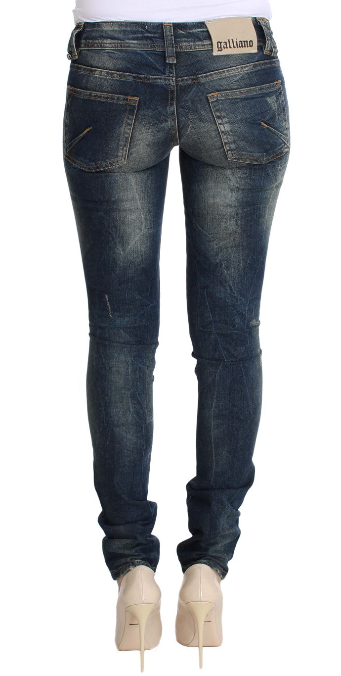 Blaue Waschung Skinny Low Cotton Stretch Denim Jeans