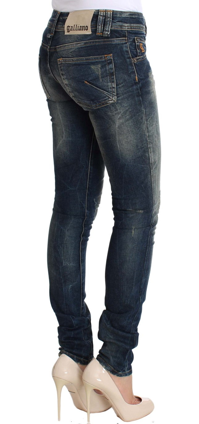 Blaue Waschung Skinny Low Cotton Stretch Denim Jeans
