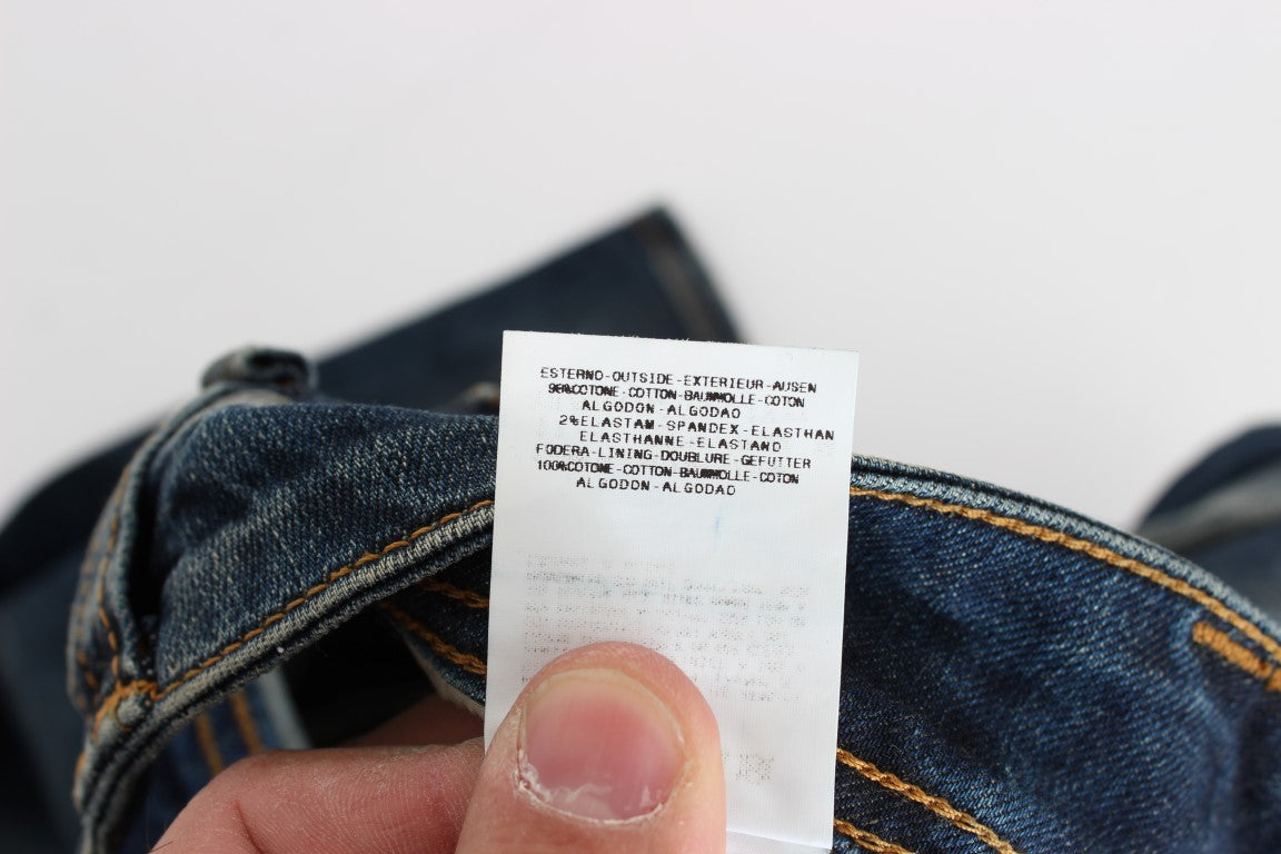 Blaue Waschung Skinny Low Cotton Stretch Denim Jeans