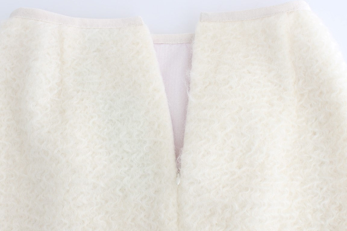 Weißer Bleistift-Spitzenrock